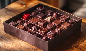 Une boîte remplie de délicieux chocolats variés, parfaits pour faire des chocolats maison.