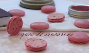 Coques roses de macarons, prêtes pour de nouvelles recettes.