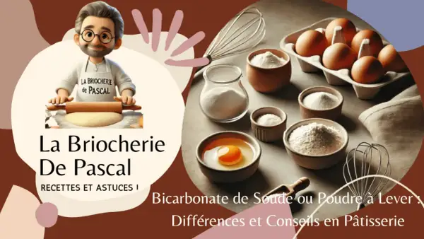 Pascal, le boulanger, explique comment utiliser la poudre à lever pour des brioches parfaites. Ingrédients de pâtisserie à portée de main.